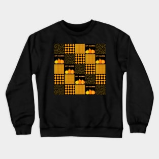 Pumpkin Halloween Patchwork Pattern Crewneck Sweatshirt